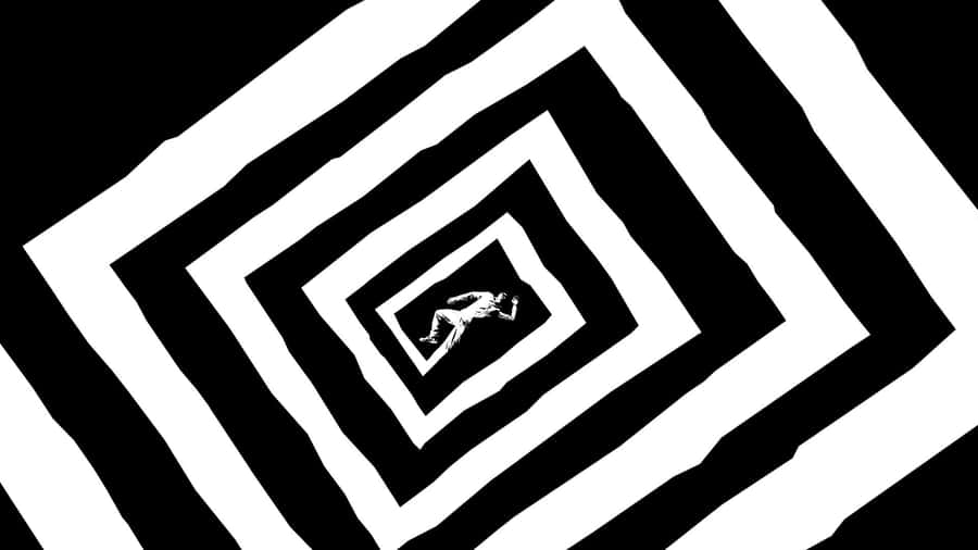 einschwarz-weiß Bild eines Mannes in einem schwarz-weißen Muster