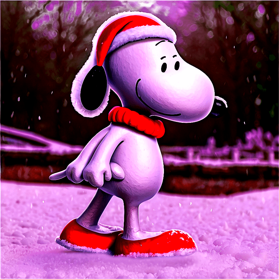 Snowy Snoopy Christmas Walk PNG vhx