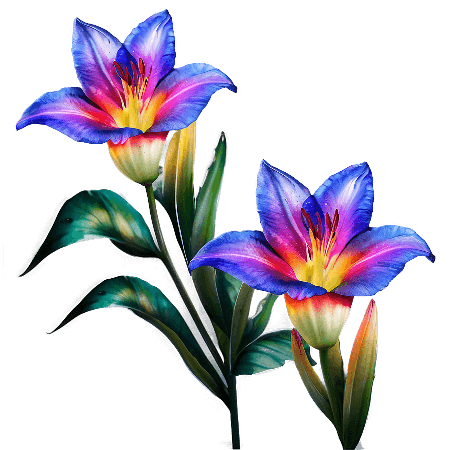 Rainbow Lilies Fantasy PNG lsb45