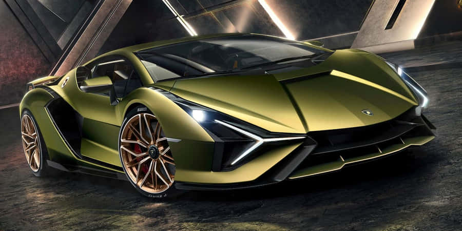 DerLamborghini Huracan ist ein grünes Sportauto.