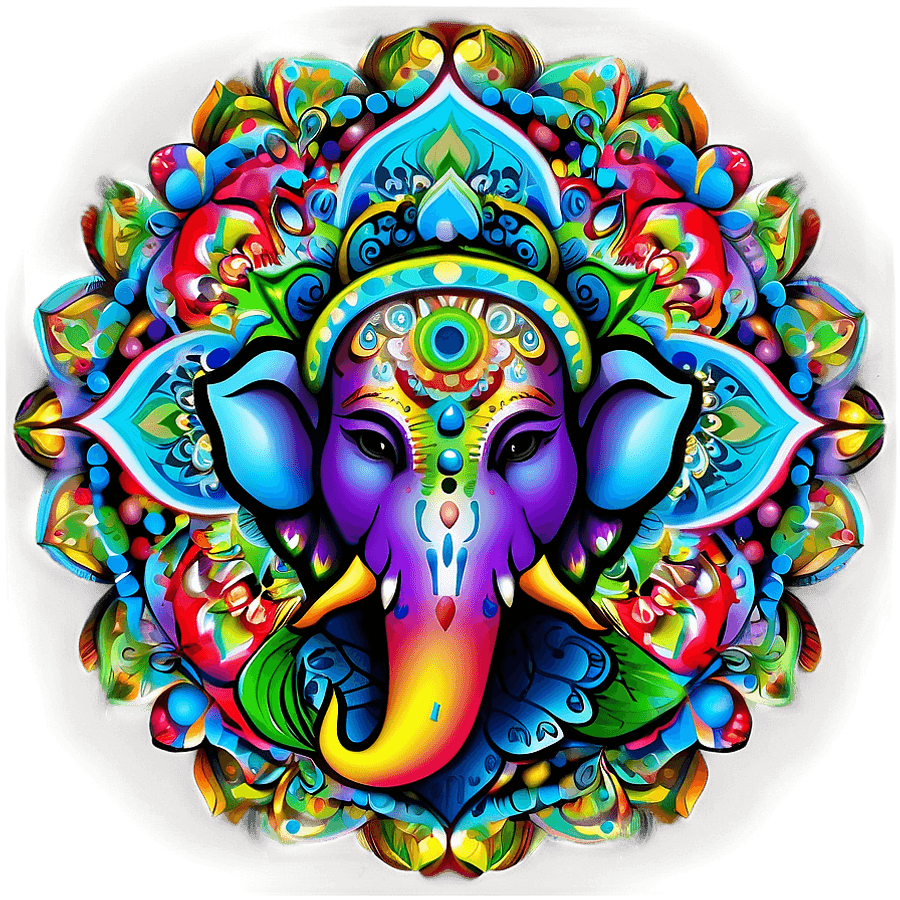 Ganesha Mandala Design PNG 06242024