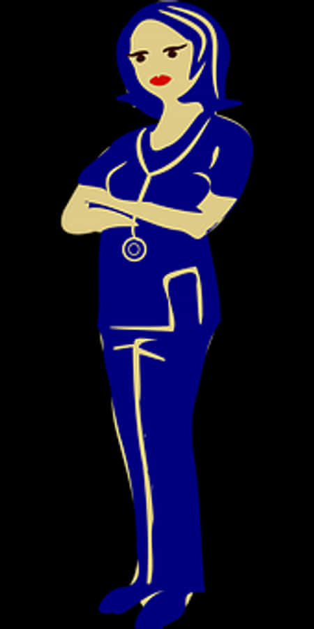 Confident Nurse Vector Illustration