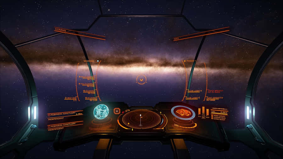 Vista dal cockpit di un'astronave