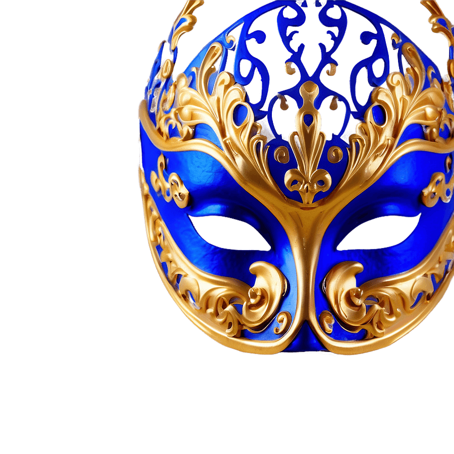 Royal Blue Masquerade Mask PNG 34