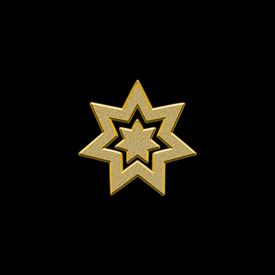 Golden Star Designon Black Background