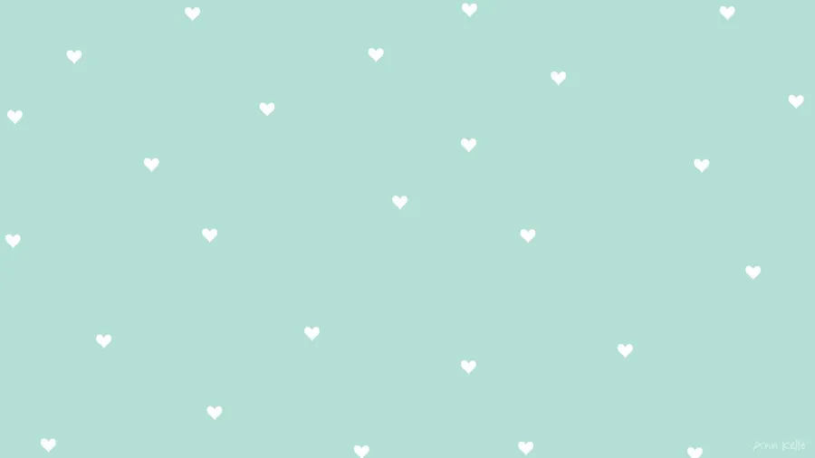 Mint Green Hearts wallpaper