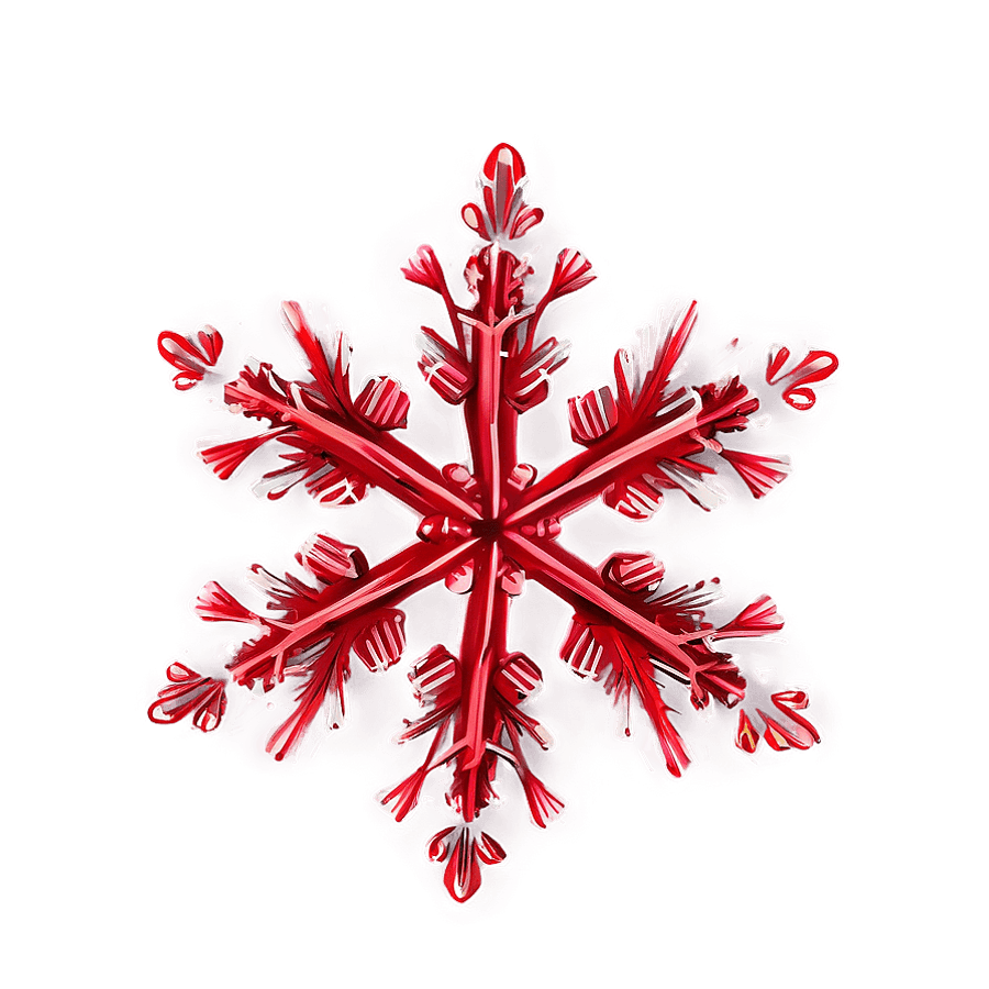 Gradient Red Snowflake PNG 06282024
