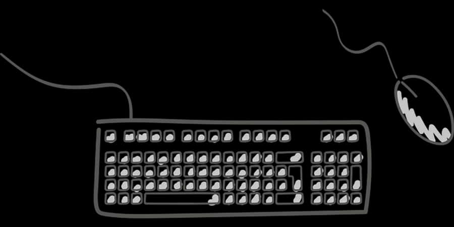Keyboardand Mouse Silhouette