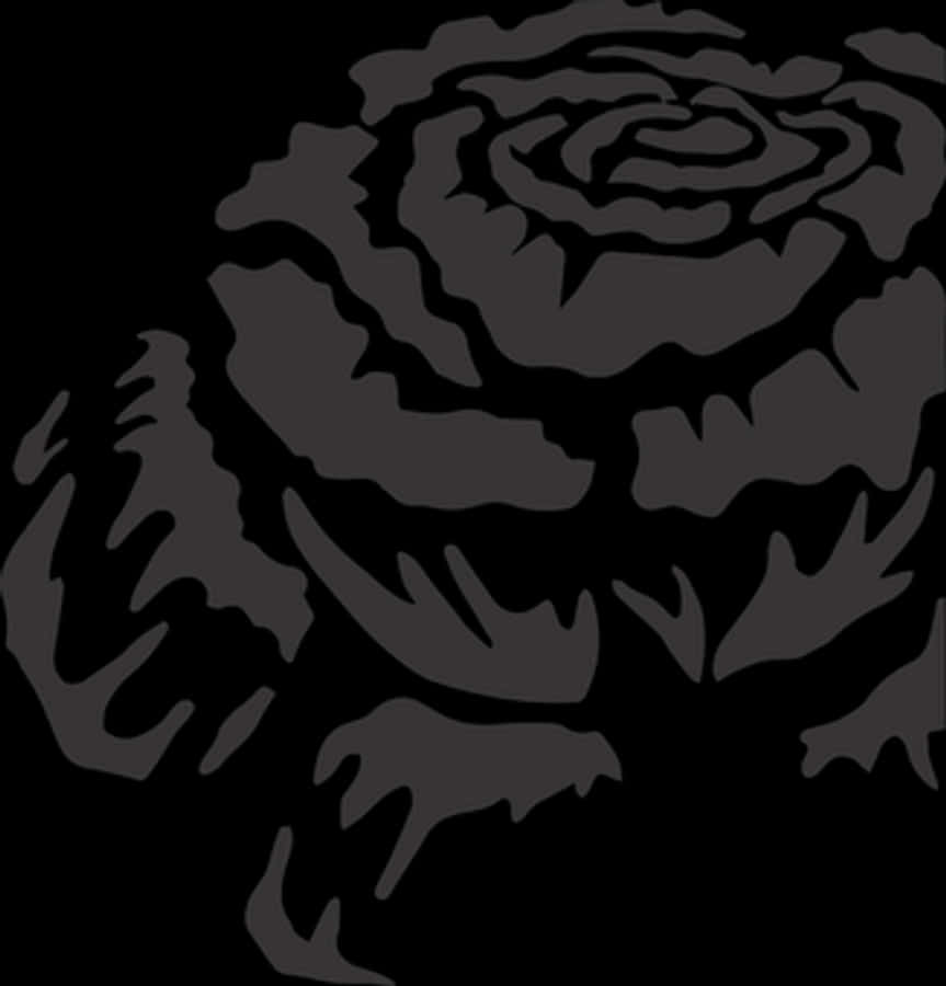Abstract Black Rose Silhouette