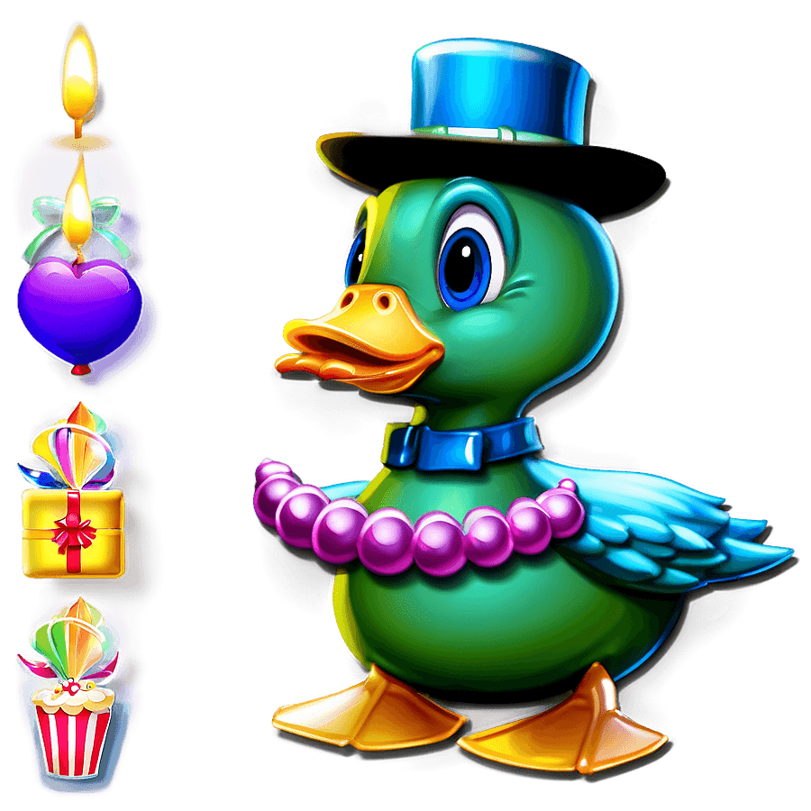 Birthday Party Duck PNG 06112024