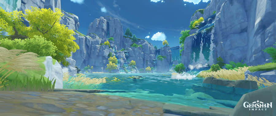 Genshin Impact: Oásis de Cachoeira Serena