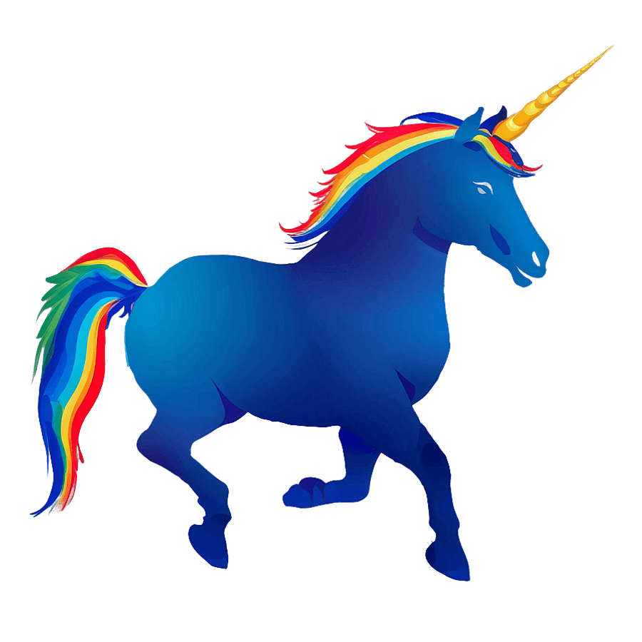 Colorful Unicorn Silhouette PNG psr28