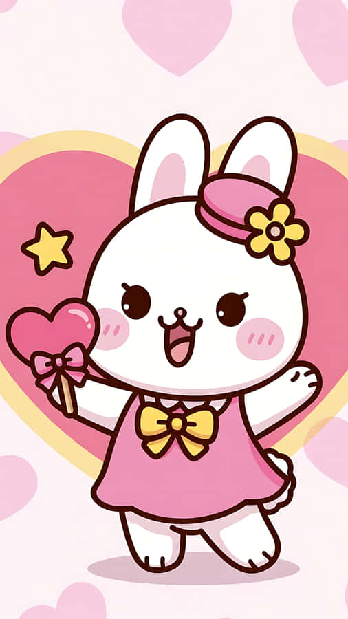 cute cartoon bunny,heart lollipop,pink background,kawaii bunny illustration,adorable animal art,sweet cartoon character,digital illustration,whimsical bunny artwork,playful animal illustration,candy themed cartoon,charming bunny art,pink aesthetic illustration,cute character design,heart candy illustration,kawaii animal drawing,cheerful cartoon bunny,cute lollipop art,pastel pink illustration,fun animal character,love themed cartoon