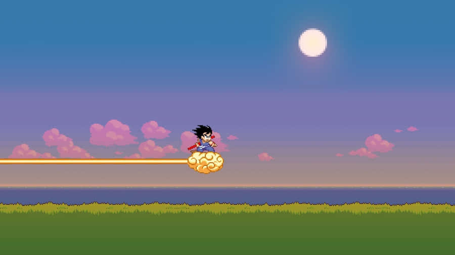 Anime Pixel Art Scena di Volo