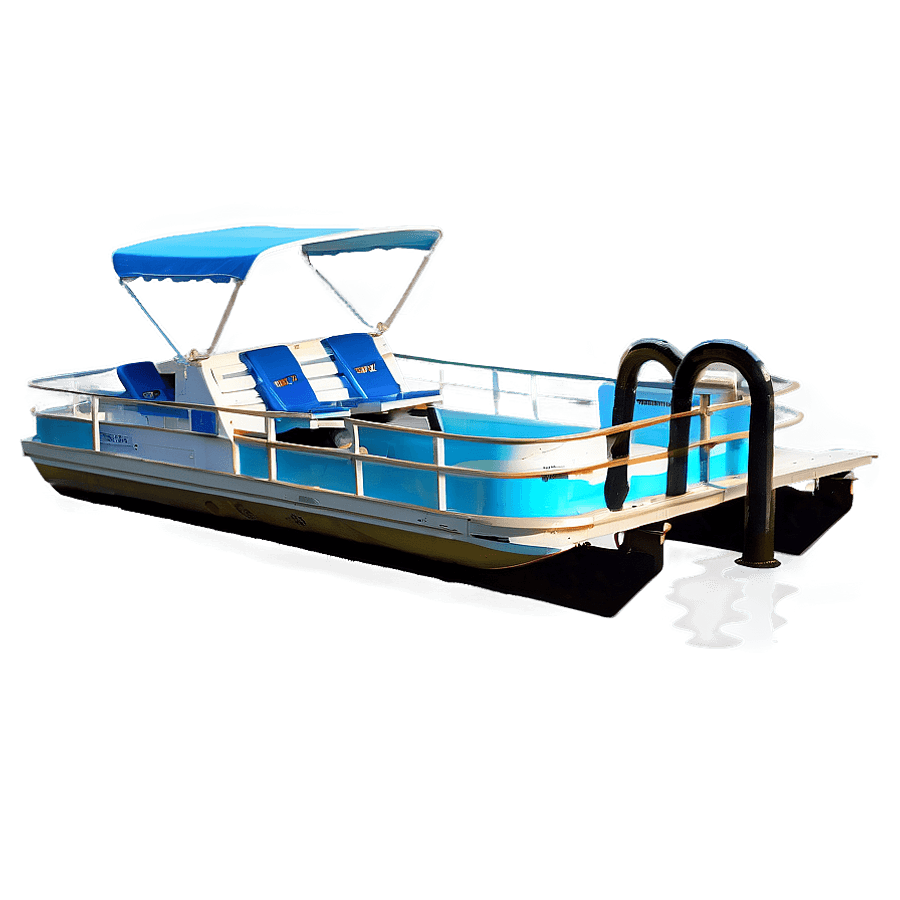 Pontoon Boat on Crystal Clear Waters PNG 52