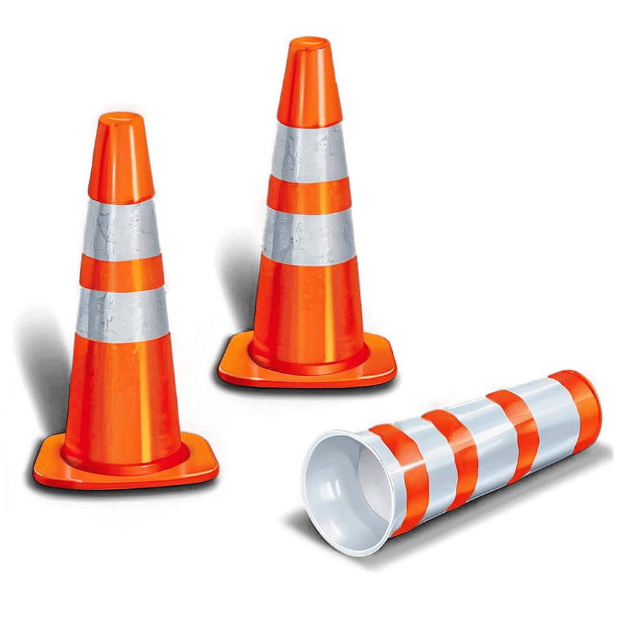 Traffic Cone with Stripes PNG qvi82