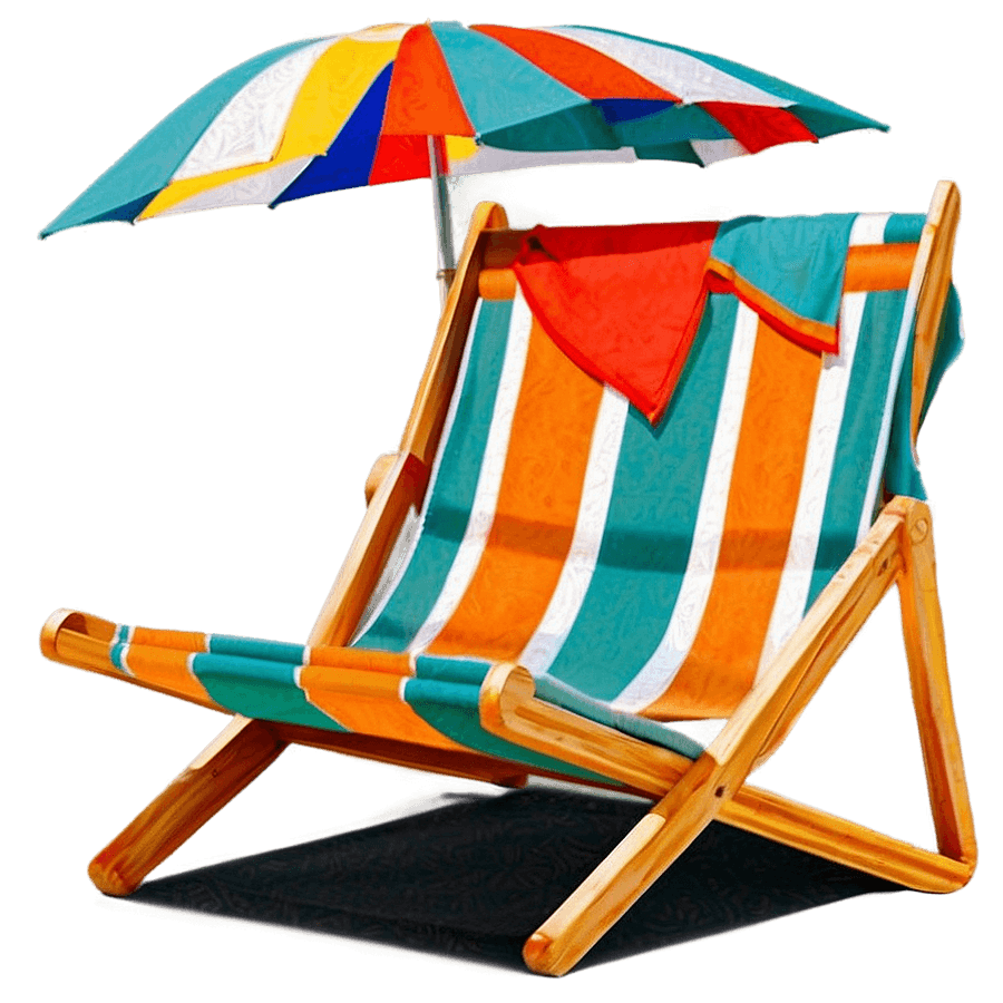 Beach Chair and Towel PNG abg