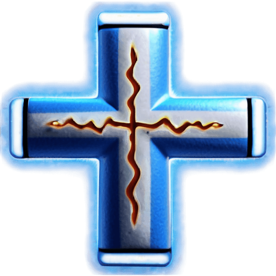 Electric Blue Cross Figure PNG 84