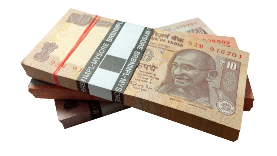 Indian Currency Notes Stacked