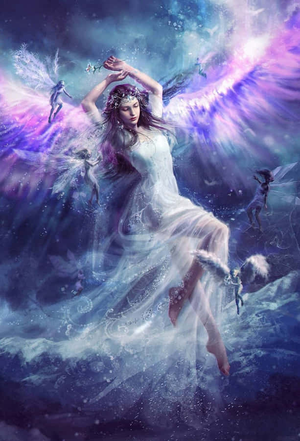 Regina eterea in mezzo alla luce delle stelle