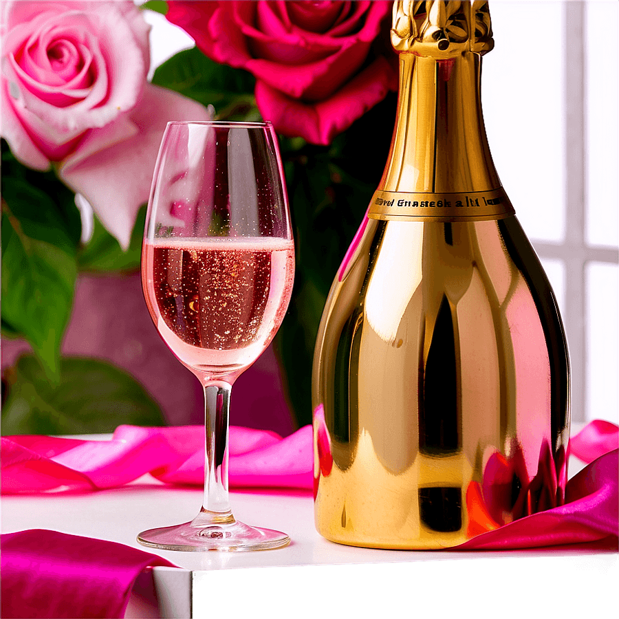 Pink Champagne in Luxury Setting PNG 06292024