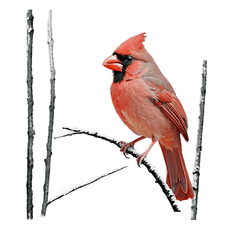 Red Cardinal Outline PNG pxe99