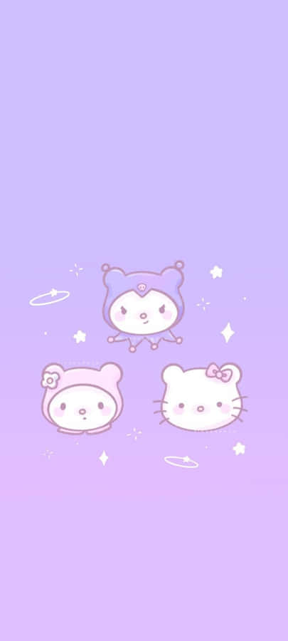 Lila Hello Kitty Hintergrund