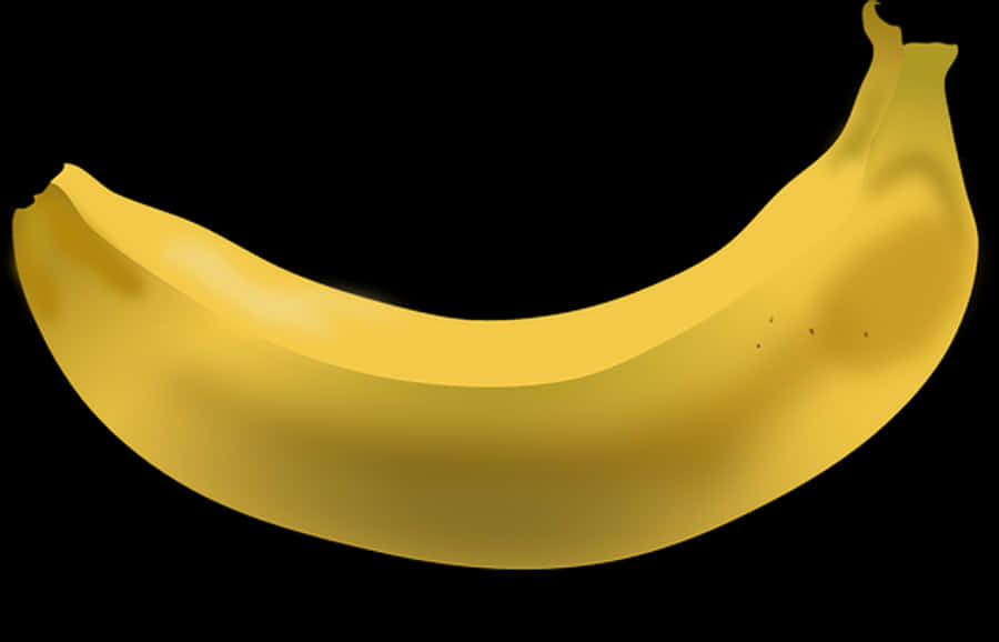 Golden Bananaon Black Background