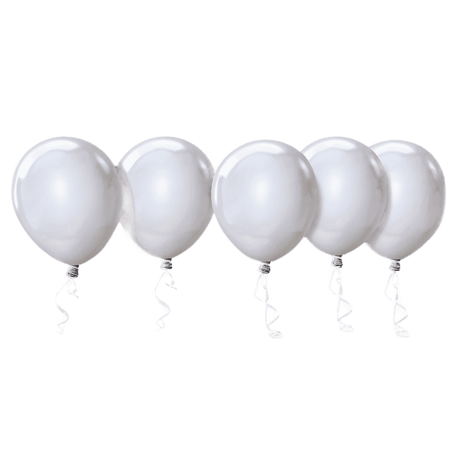 Glossy White Balloon PNG wqd