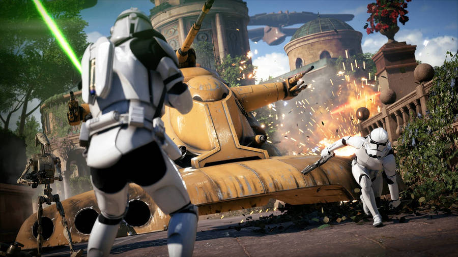 Droid Stormtrooper Byens Kamp Widescreen Tapet