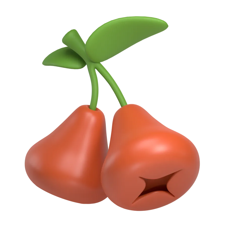 Fresh Rose Apple in 3D Model