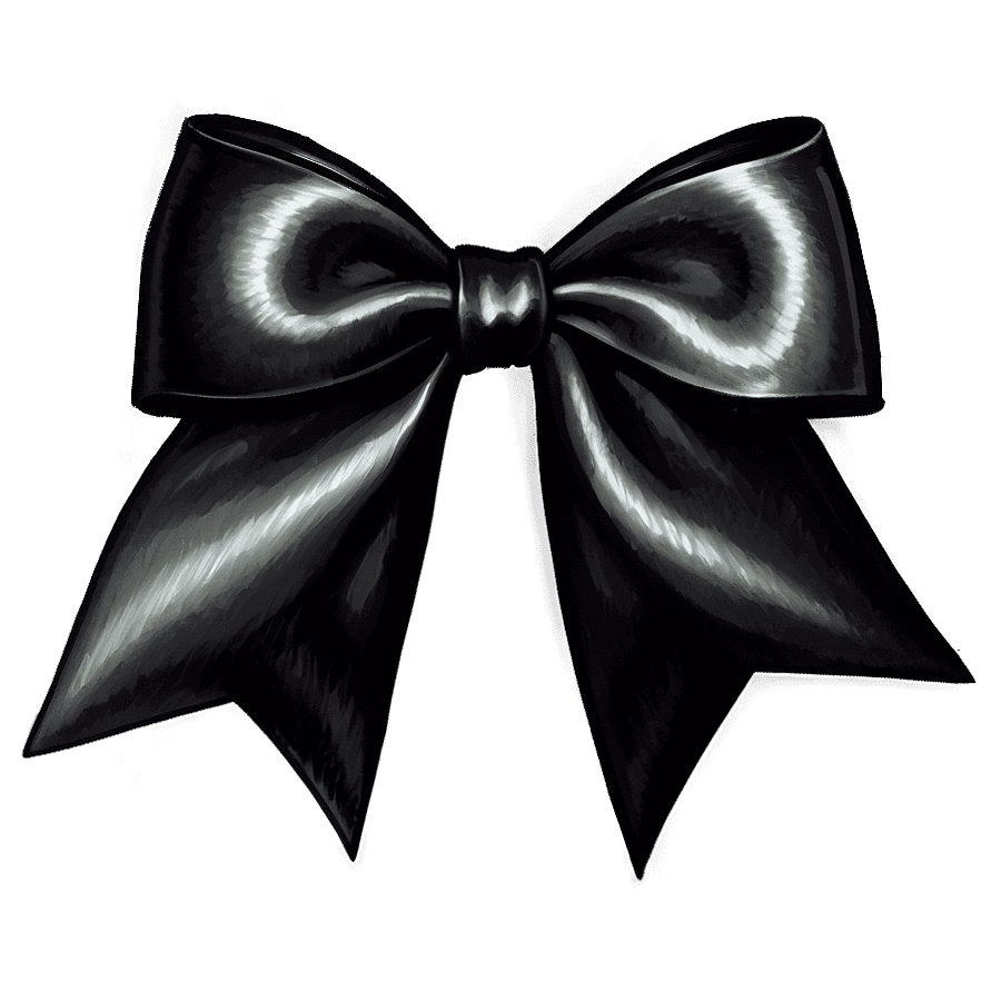 Black Bow on White Background PNG 35