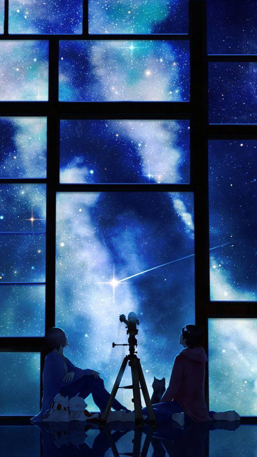 Context: Denna frasen kan vara en beskrivning av en cool eller häftig bakgrundsbild för en dator eller mobiltelefon som visar en galax med två stjärnor eller objekt som tillsammans utgör ett "galaxpar".