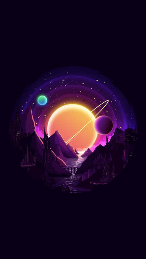 Papelde parede minimalista de espaço com resolução 1440 x 2560.
