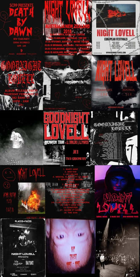 Horror Inspirierte Musikposter Collage
