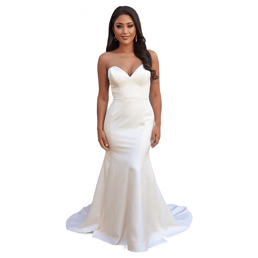 Fit and Flare Wedding Dress PNG 23