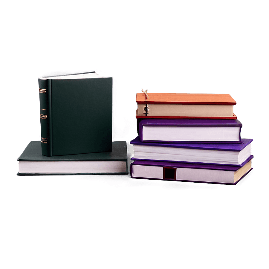 Realistic Book Stack PNG lae