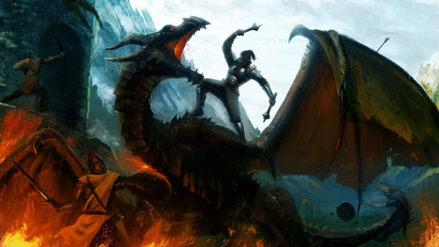 SkyrimPaarthurnax 1920 x 1080 Hintergrundbild.