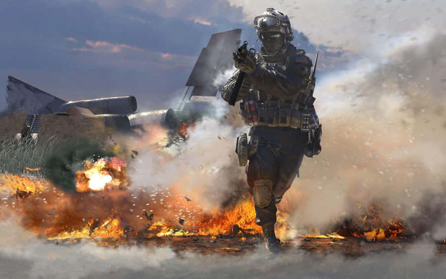 Soldado M W2 Escapando da Explosão