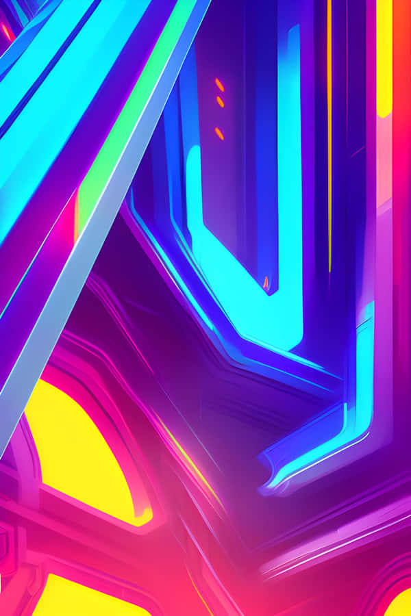 Arte Abstrata Neon Vibrante