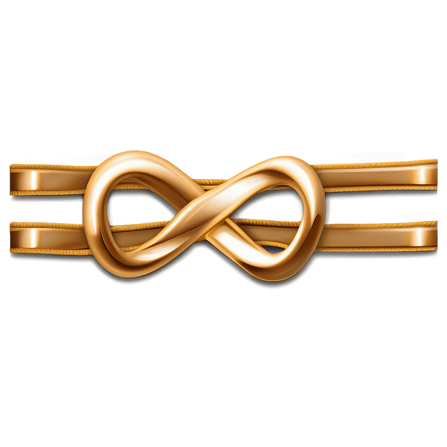 Gold Ribbon Knot PNG 44