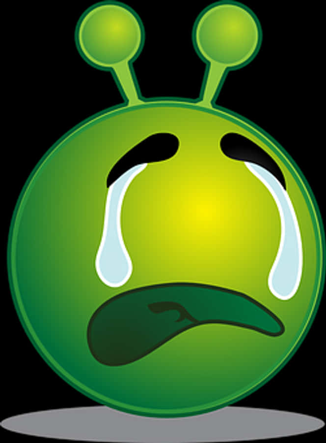 Sad Green Alien Cartoon