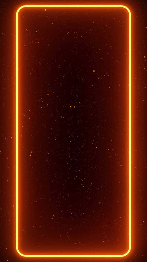 Leuchtender orangefarbener Neonrahmen
