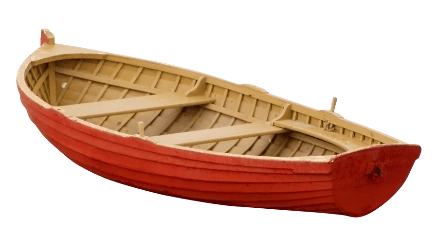Redand Beige Model Rowboat