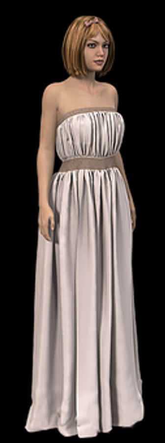 Elegant3 D Womanin White Dress