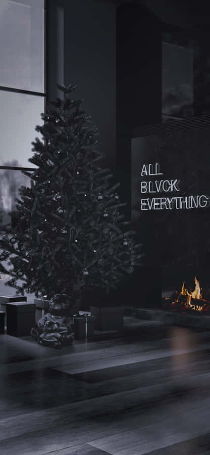 Dunkler Weihnachtsbaum Monochrome Ästhetik