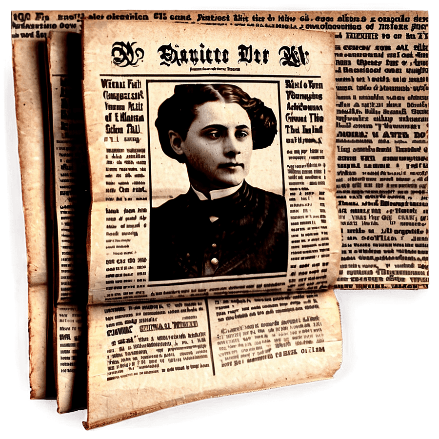 Victorian Era Newspaper Clip PNG ehg