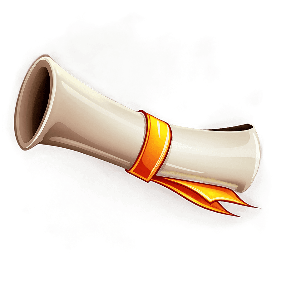 Cartoon Graduation Scroll PNG 06282024
