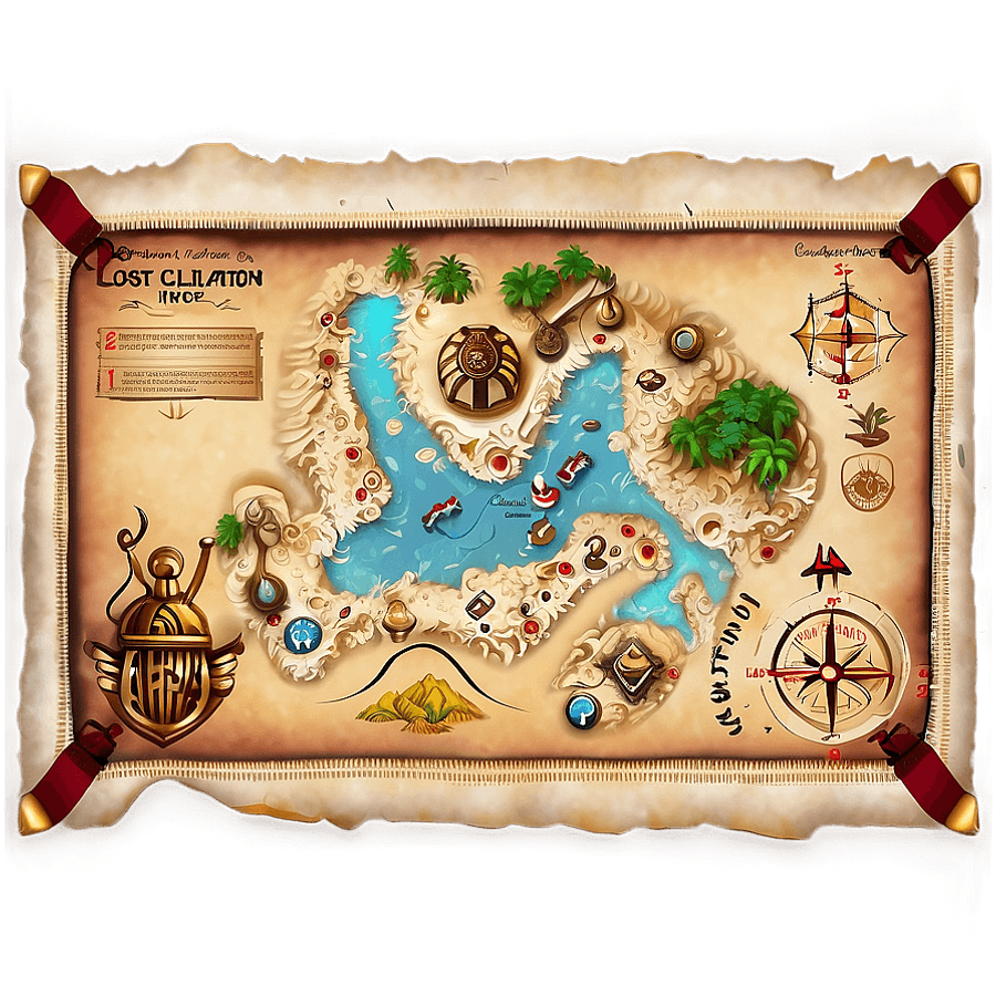 Lost Civilization Treasure Map PNG kml