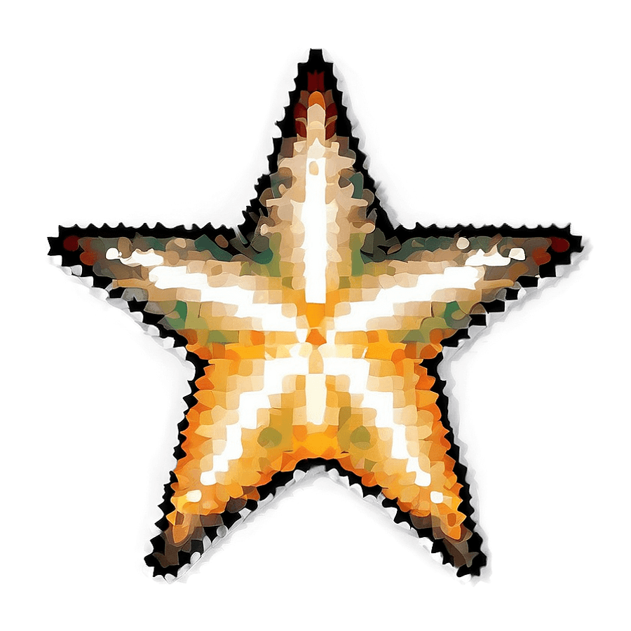 Bright Pixel Star Pattern PNG 34